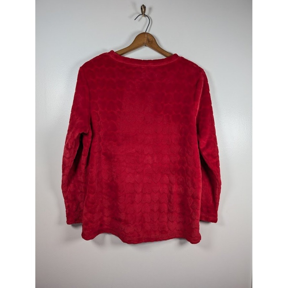 HUE Women's Fleece Pullover Top Size XL Valentine's Day Heart Love Cozy Soft - Picture 2 of 7